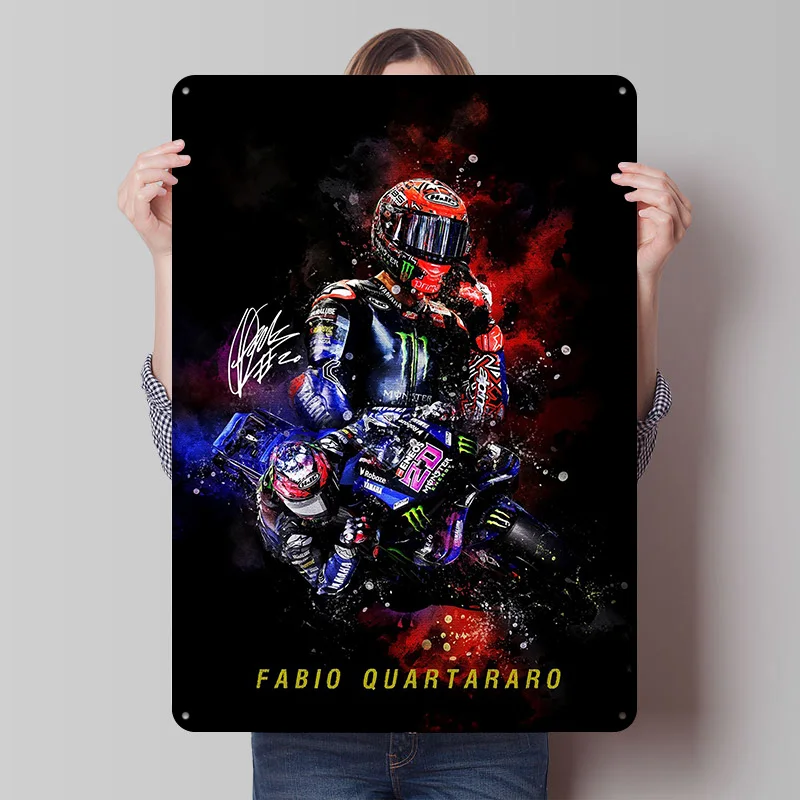 فابيو كوارتارارو موتو جي بي الفن تين تسجيل الجدار ملصق فني الديكور الداخلي غرفة خمر علامات معدنية للرجل الكهف الديكور الرجعية