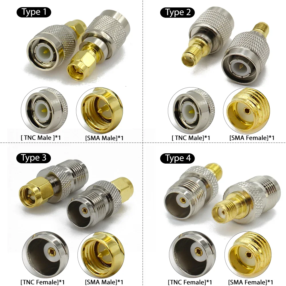 TNC to SMA Male / Female RF Coaxial Adapter High Quality Coax Connector Copper Jack Plug Straight Converter 50ohm Fast Delivery