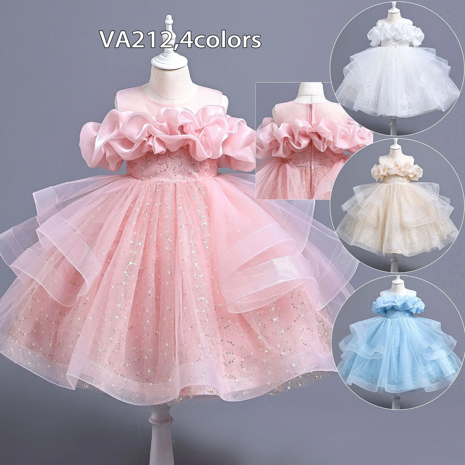 

New Style Children's Dress Princess Dress Sequins Tutu in The Children's Performance Dress Girls Yarn