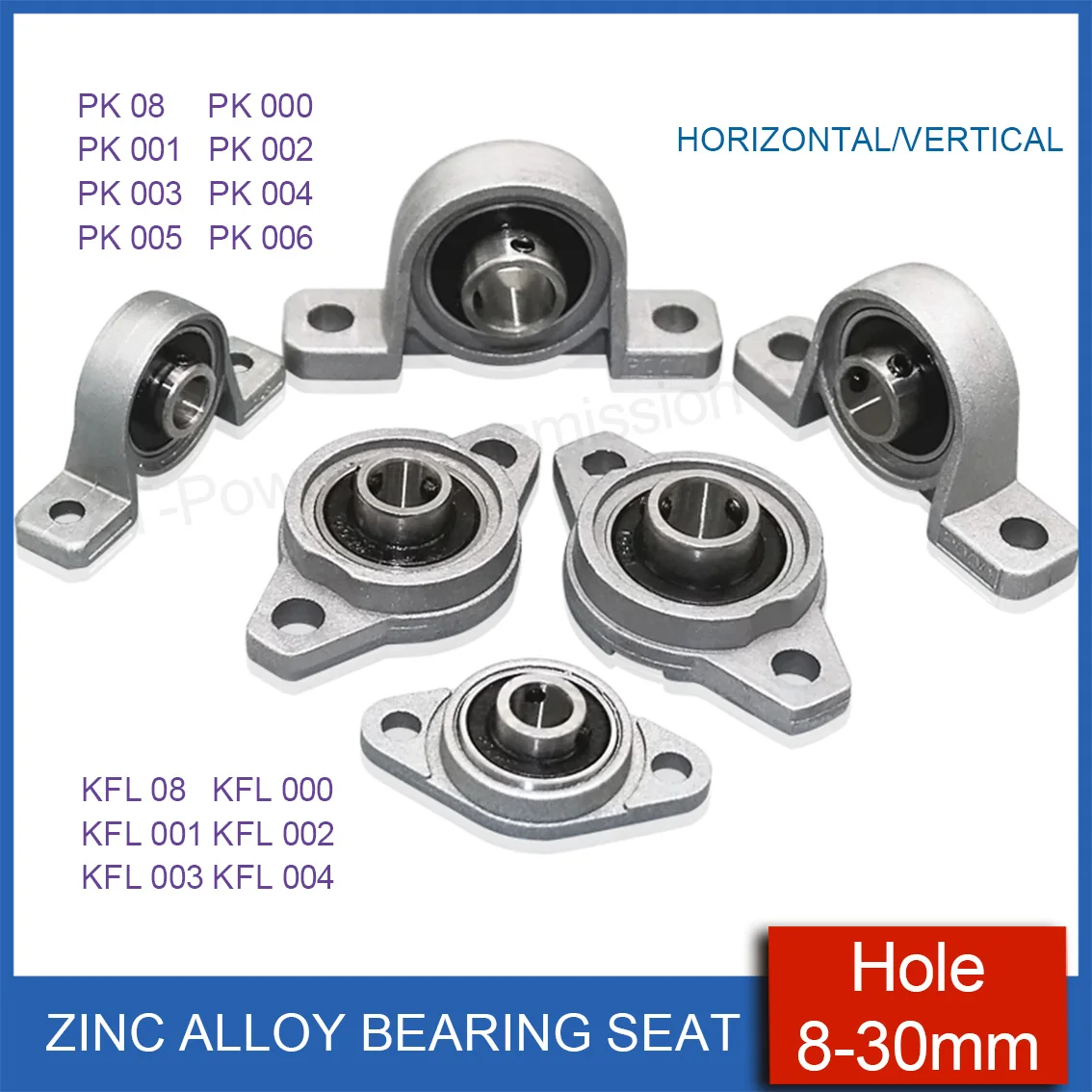 

1Pcs Pillow Block Bearing KP KFL Horizontal/Vertical Zinc Alloy Micro Bearing Seat Hole 8mm 10mm 12mm 15mm 17mm 20mm 25mm 30mm