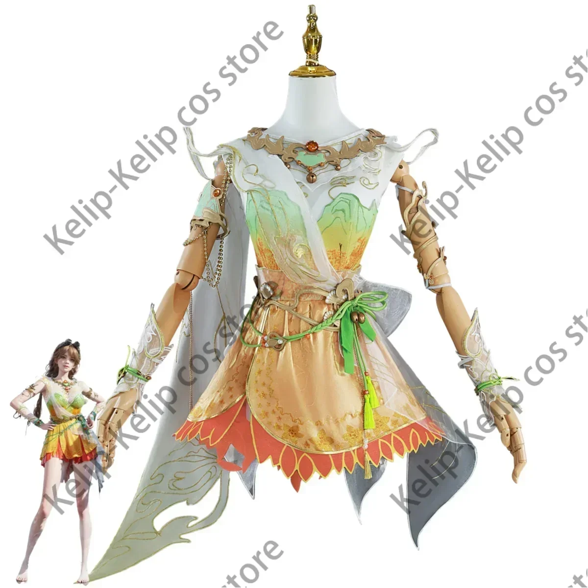 Game Naraka: Bladepoint Feria Shen Cosplay Costume Chu Yun Jiu Ge Shan Gui Wig Dress Wig Woman Sexy Cute Carnival Party  Suit