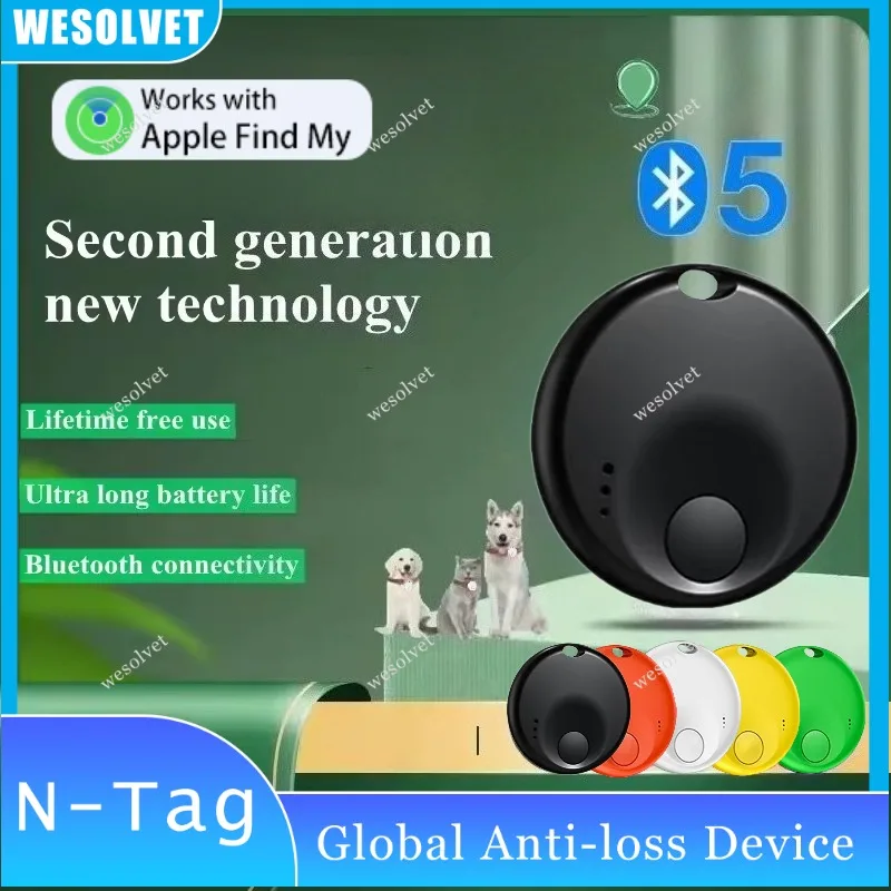 

Bluetooth Pet Tracker for Air Tag For Apple Find My Smart Anti-lost Device Locate Bag Kids Elderly Card Wallet Bike Keys Finder