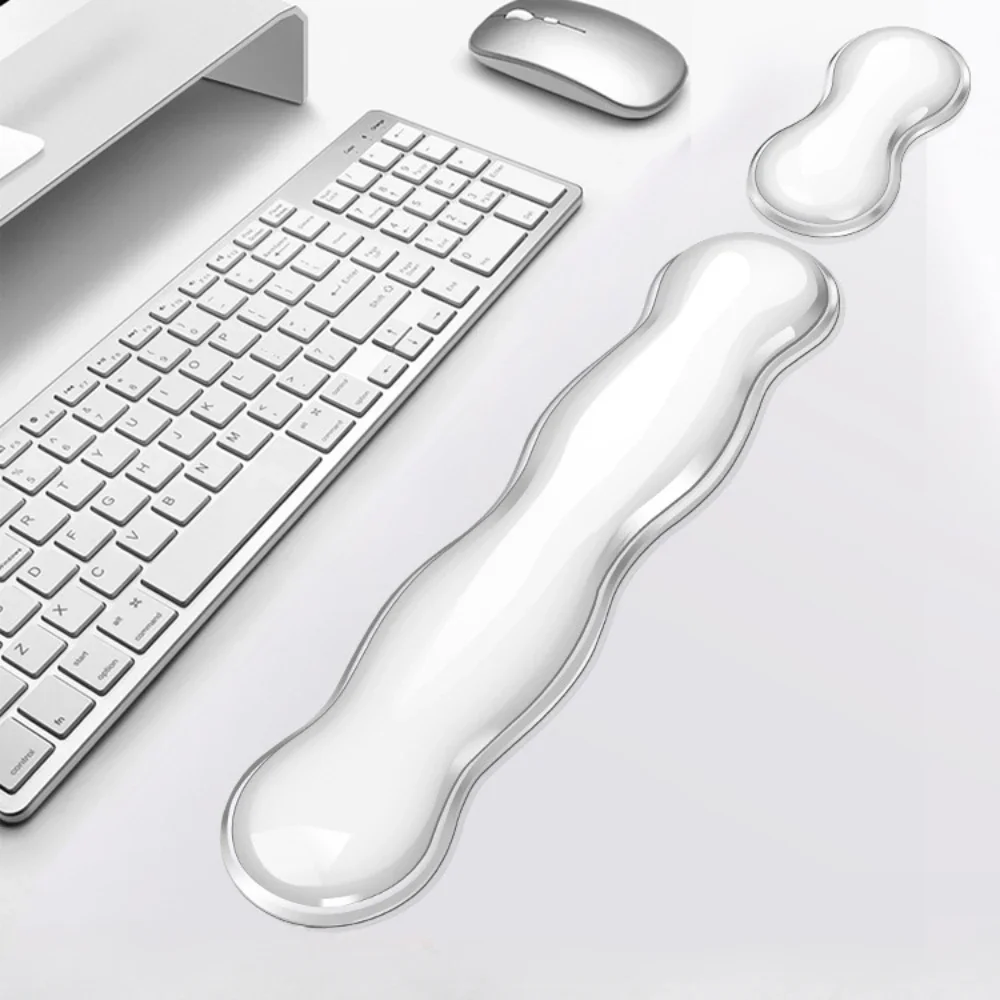 

Силиконовая поддержка рук, коврик для мыши, механическая клавиатура, коврик для рук и запястья, крутая прозрачная, удобная поддержка запястья в офисе