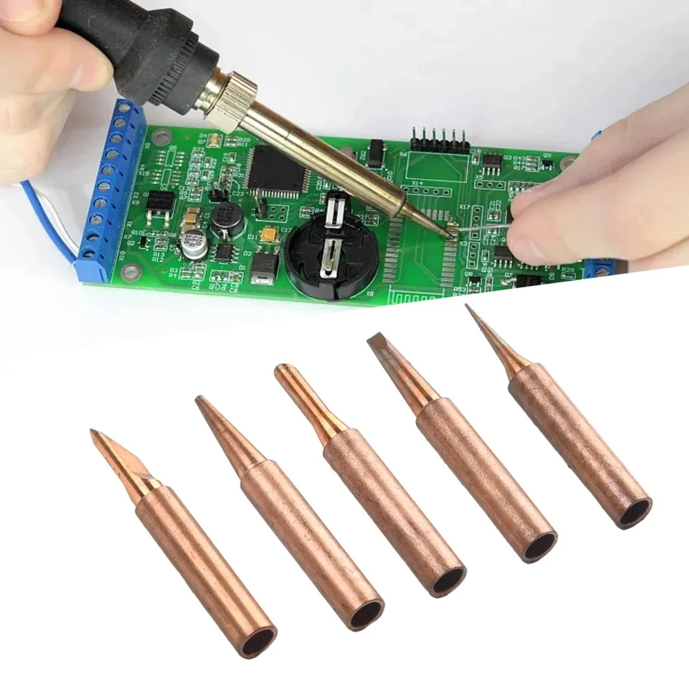 5Pcs Pure Copper 900M-T Soldering Iron Tip Lead-free Welding Tips Soldering Rework Station Soldering Tips For 936