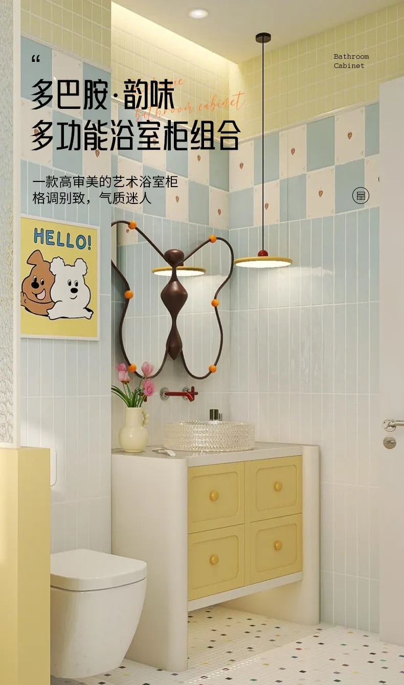 

Тумба для ванной комнаты, стеклянная раковина-столешница, тумба под раковину с зеркалом-бабочкой из лакированного дуба