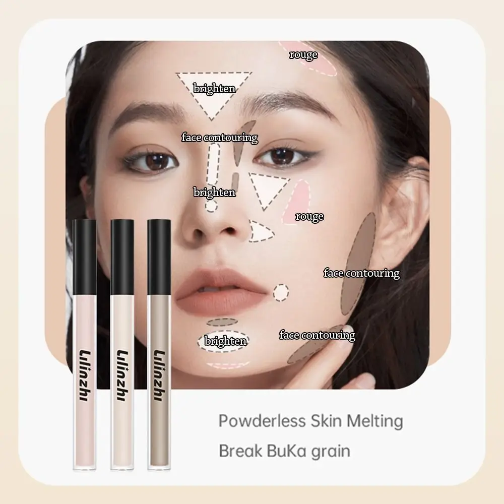 ポータブル防水アイリキッドコンシーラー肌を明るくする暖色系輪郭マットハイライターメイクアップペン女性美容用