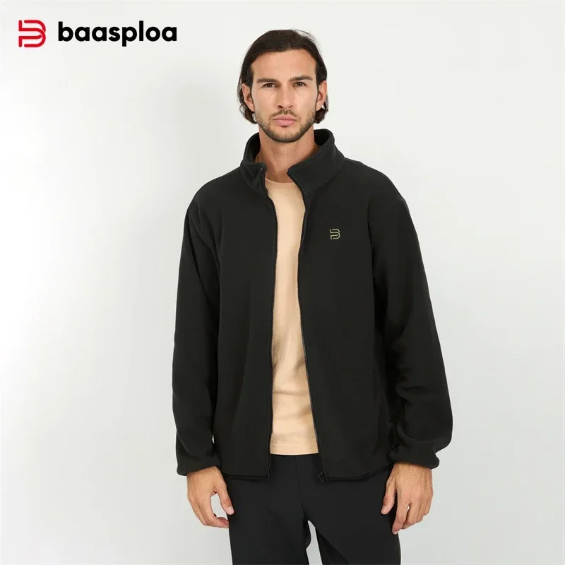 Baasploa New Men Jacket Outdoor Climbing Trekking Waterproof 3-in-1 Hooded Jacket Male Casual Fleece Inner Liner Windproof Coats