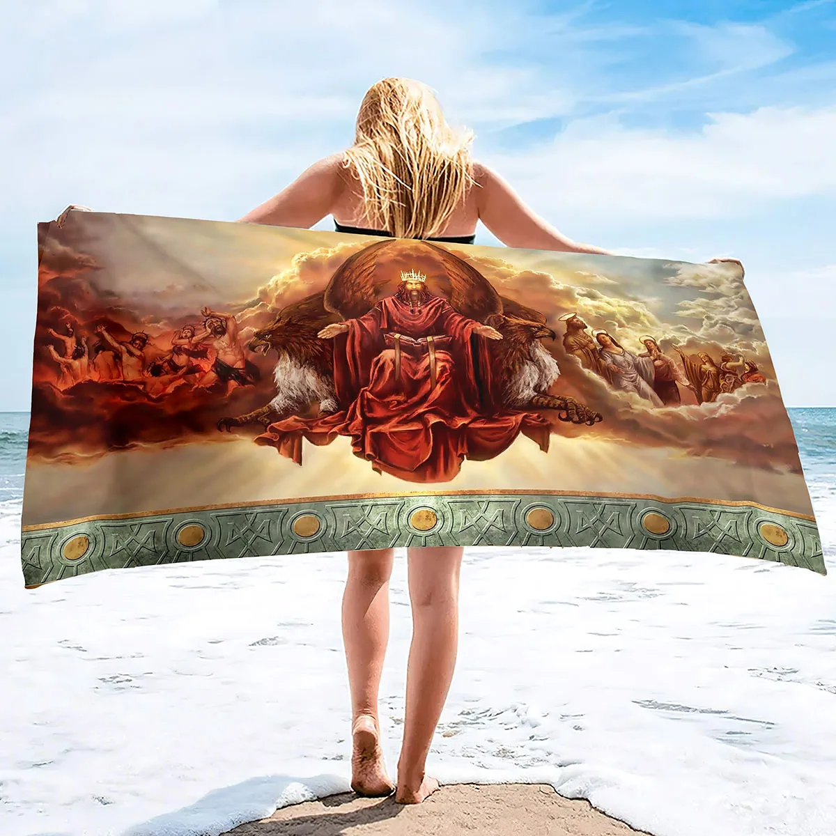 Greek mythology Beach Towels Oversized Bath Towel Large Plush Thick Hotel Swim Pool  for Adults Super Absorbent Quick Dry