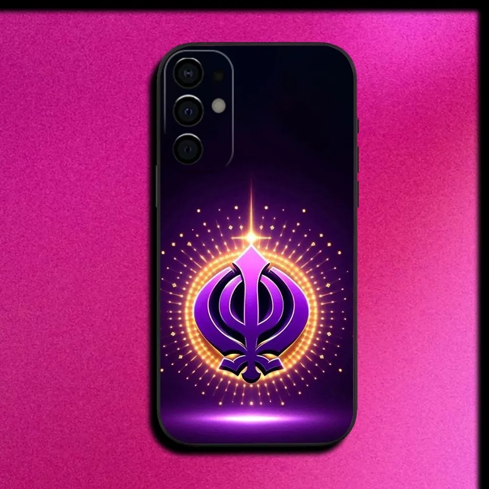 Sikh Khanda Sikhism Sover Phone Case For Samsung S25,S24,S21,S22,S23,S30,Ultra,S20,Plus,Fe,Lite,Note,10,9,5G Black Cover