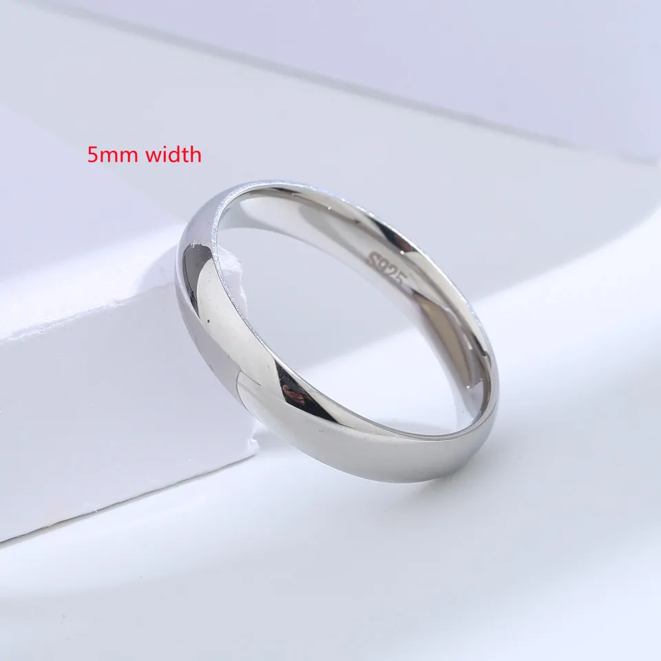 Couples 925 Sterling Silver Simple Engraved Ring, Unisex