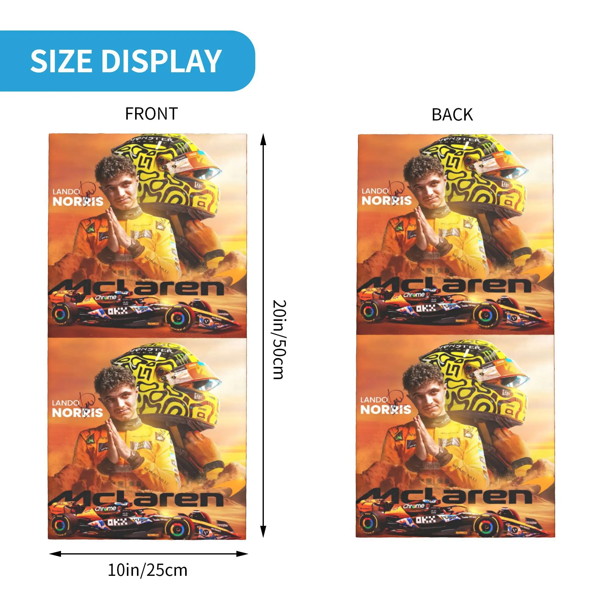 สูตร 1 Lando Norris ผ้าพันคอคอ Gaiter พิมพ์ผ้าพันคอ Multi-use Balaclava ขี่สําหรับผู้ชายผู้หญิงผู้ใหญ่ All Season