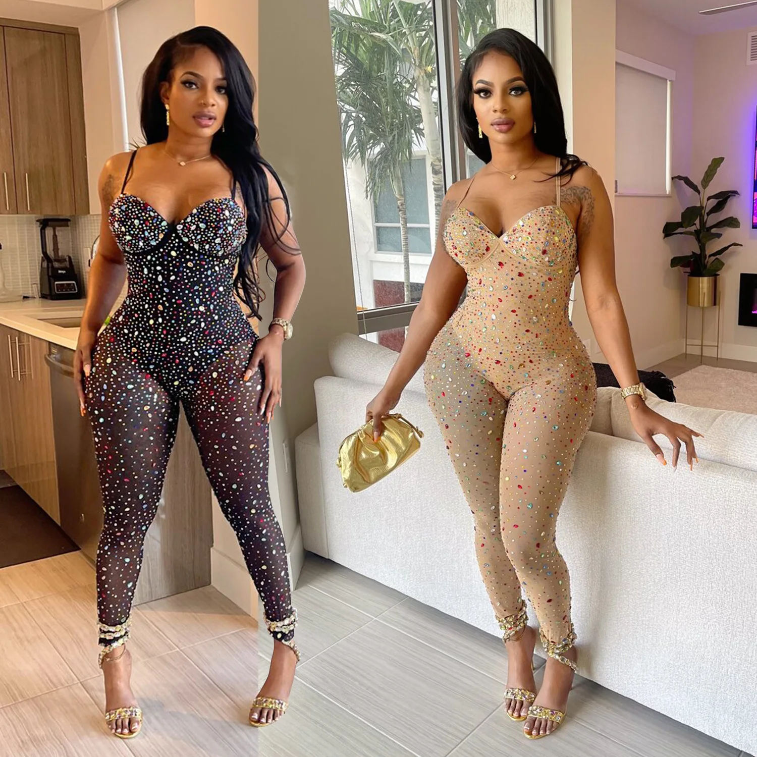 

Sexy Slim Me Pr Drill Susps Pant Jumpsuit Women's One-Piece Suit Long Pants Casual Sportswear Autumn 2023