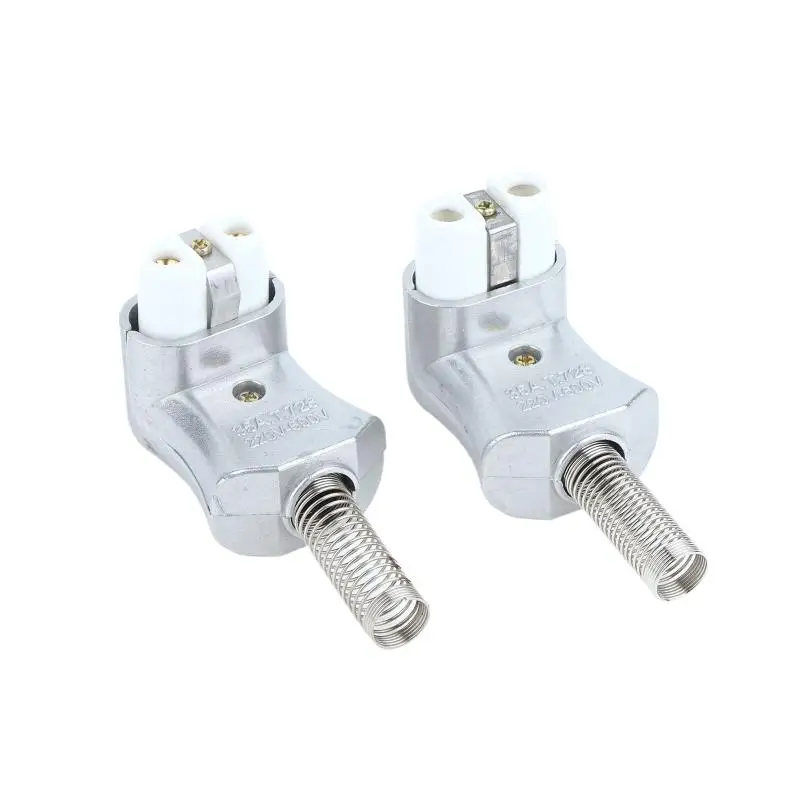 @*Heater Plug Ceramic Socket Aluminum Shell with Spring High Conductivity Safe for Industrial Electric Heating Coil Assembly