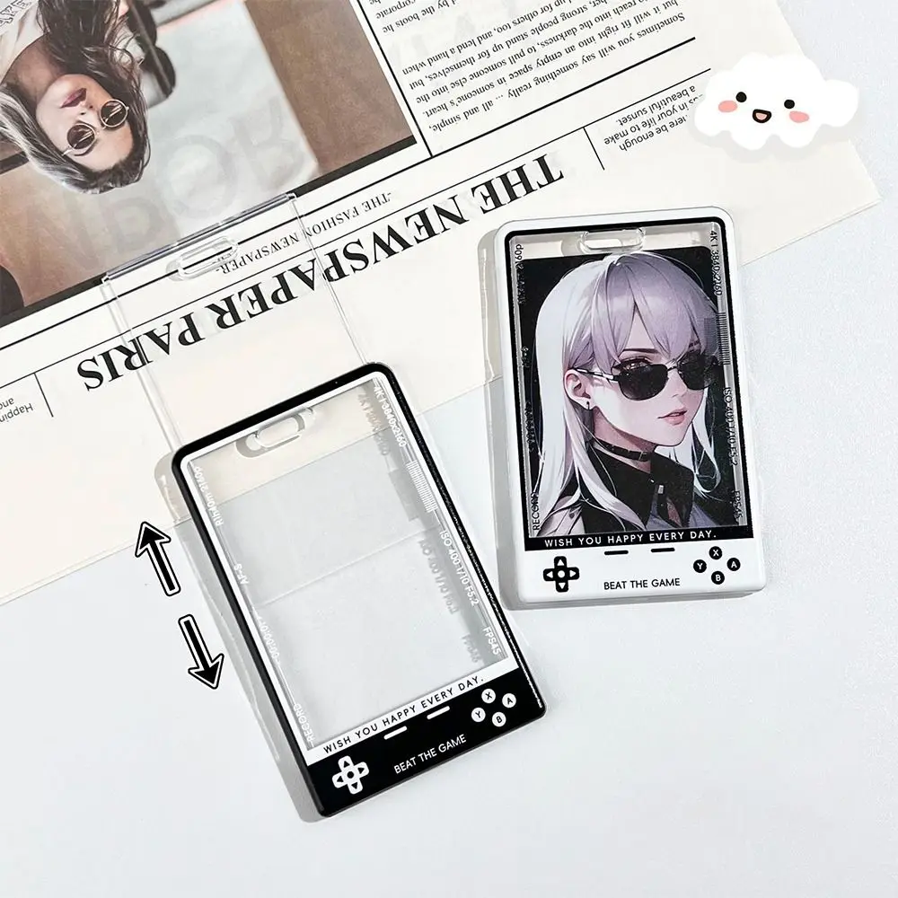

1Pcs Kpop Card Holder Korean Fashion Transparent Student Card Protector Display with String Photocard Holder for Kids Idol