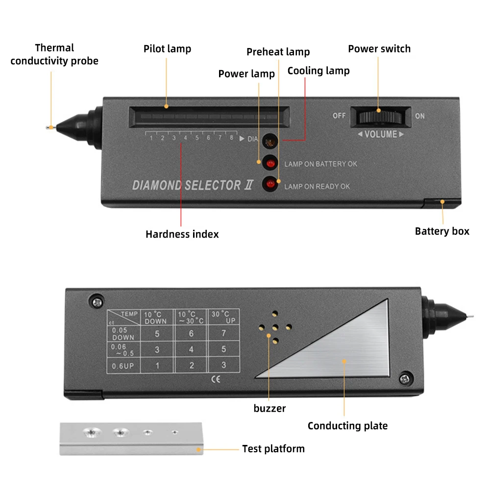 Tester diamentów wysoka dokładność Tester diamentów pióro testowe biżuterii Tester diamentów profesjonalny diamentowy selektor Tester diamentów