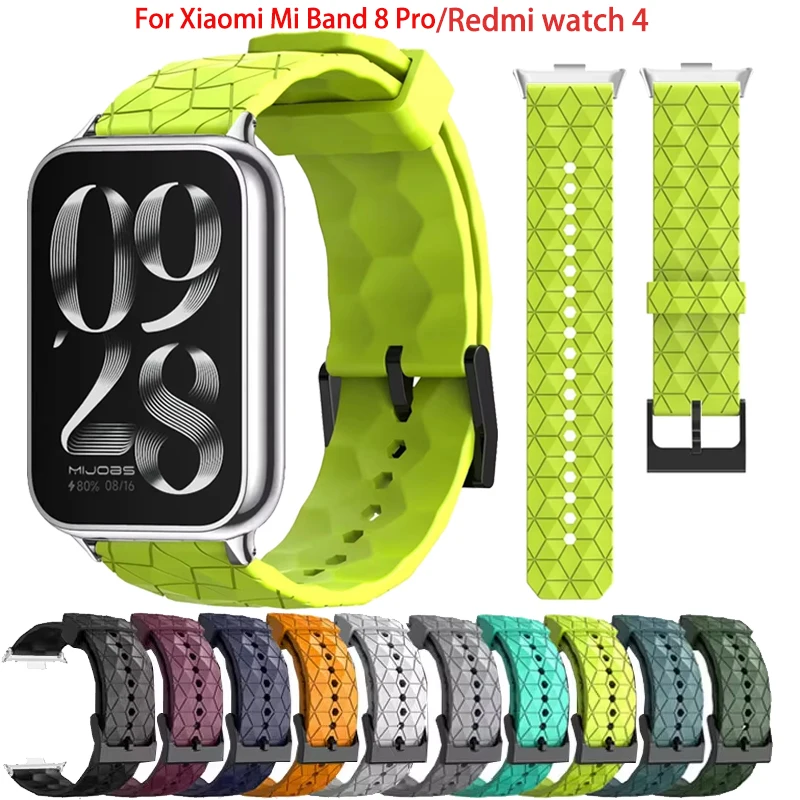 Football Pattern Silicone Strap For Xiaomi Mi Band 8 Pro Replacement Smartwatch Wrist Bracelet Correa For Redmi Watch 4 Strap