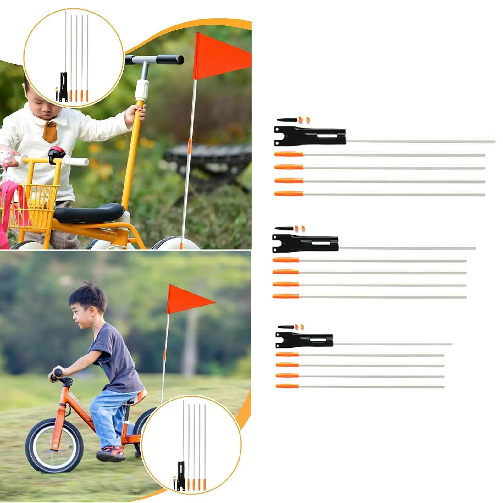 

Легкий съемный флагшток для детских велосипедов из стекловолокна с быстрым креплением, для безопасной езды на улице