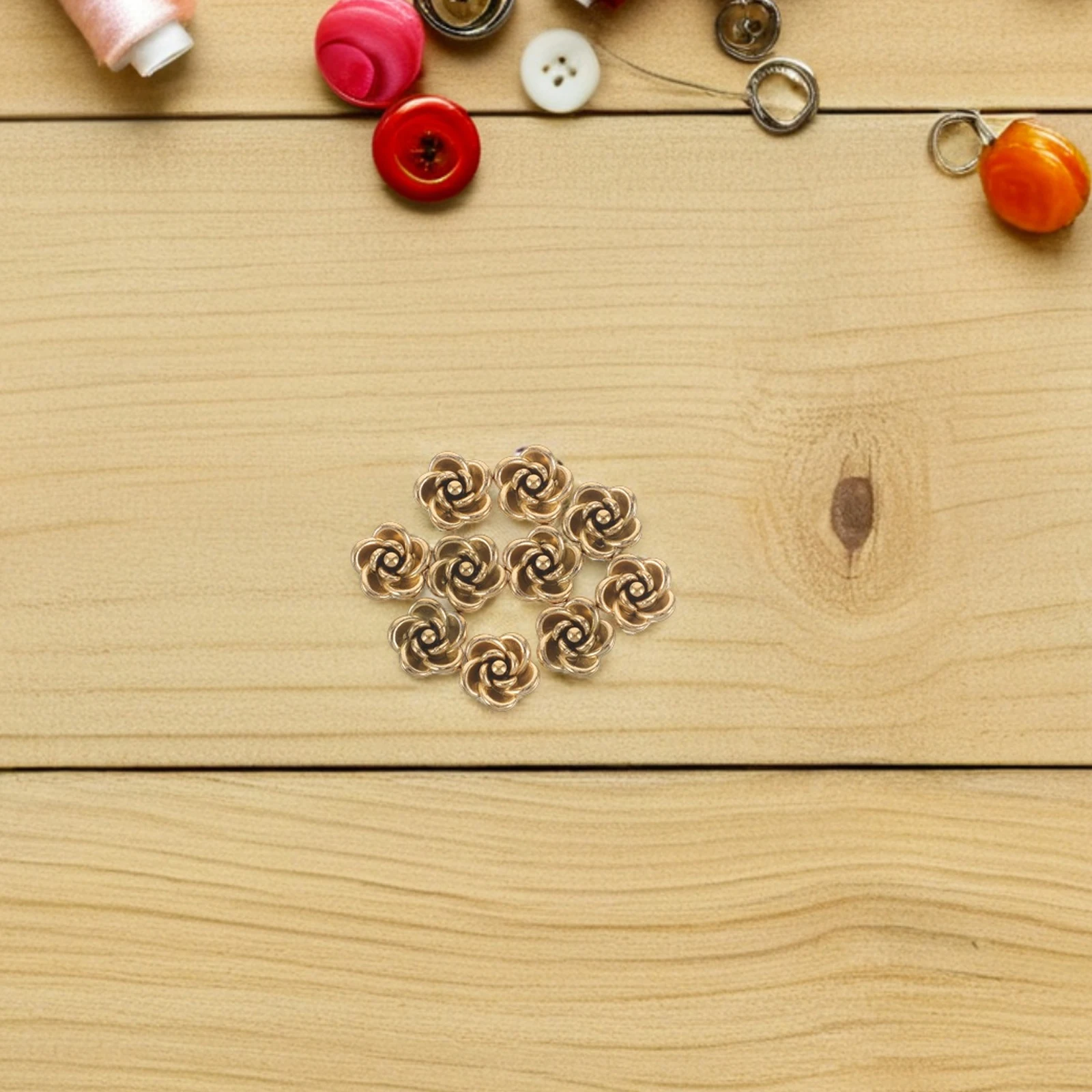

10pcs Rose Beads Stainless Steel Handcrafted Jewelry Making Supplies Bracelet Materials Loose Beads Charms Accessories