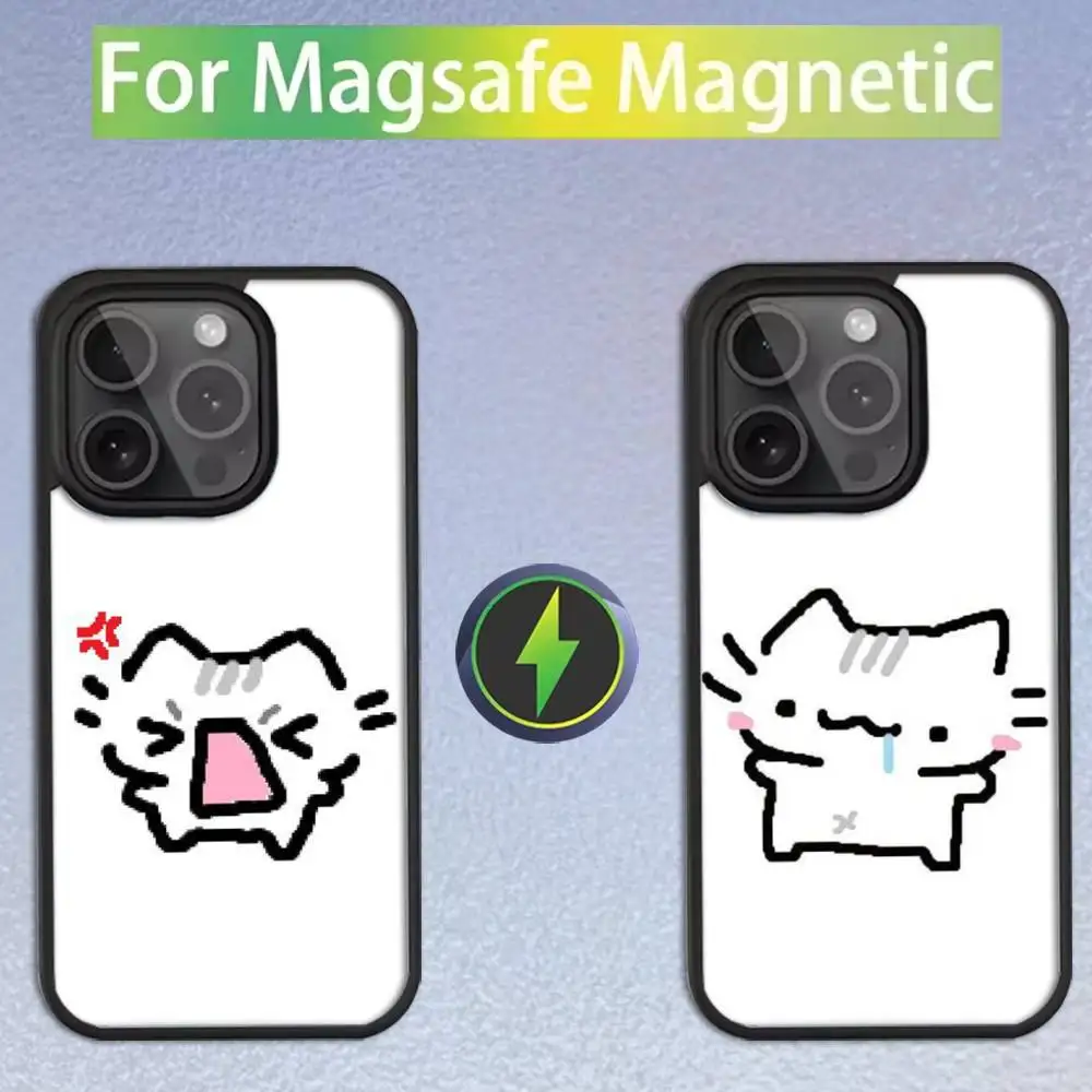 

Silly Cat Doodle Meme Canvas Phone Case For iPhone 16,15,14,13,12,11,Pro,Max,Plus,Mini,SE Magsafe Magnetic Wireless Charging