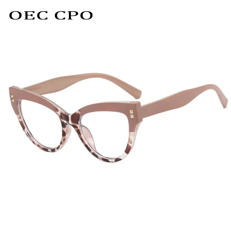 

OEC CPO Fashion Cat Eye Glasses Frames Women Multifunctional Computer Eyeglasses Female Optical Spectacles Frame UV Protection