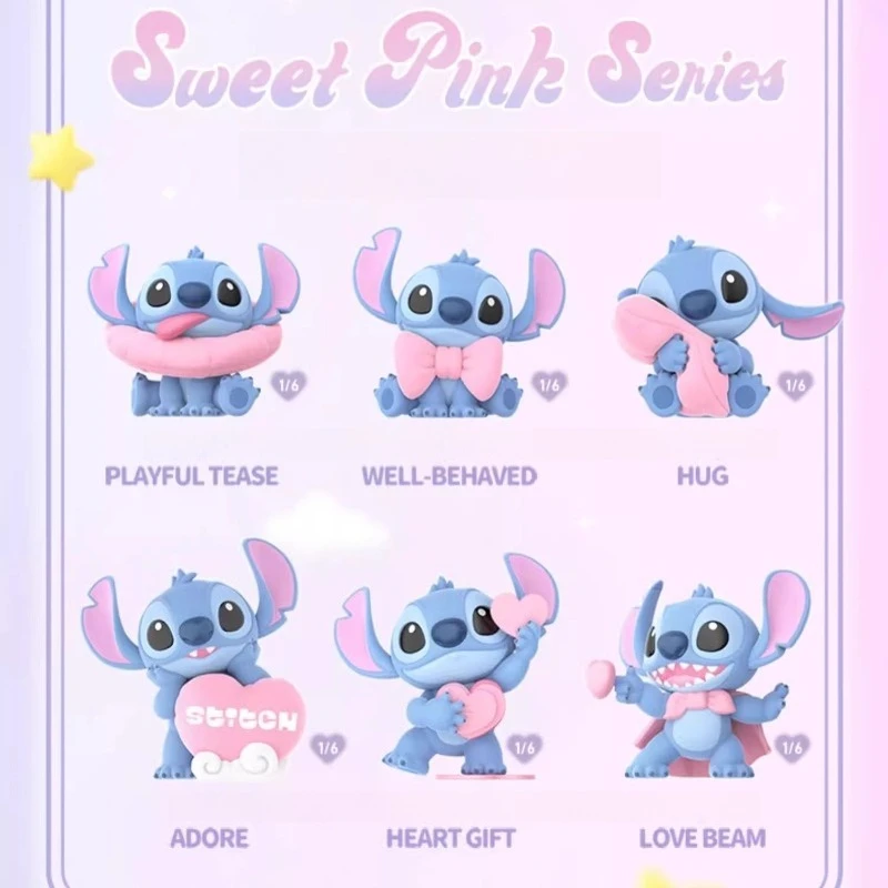 Stitch Warm Roze Serie Speelgoed Desktop Creatieve Cartoon Ornament Auto Decoratie Mystery Box Leuke Randapparatuur Verrassingsgeschenken