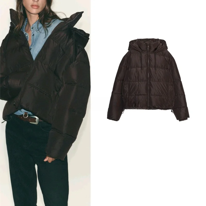 

Thiened с высоким воротником Long Sve ort Cotton Jaet, женская теплая осенняя верхняя одежда, дышащее волокно из полиэстера, застежка-молния