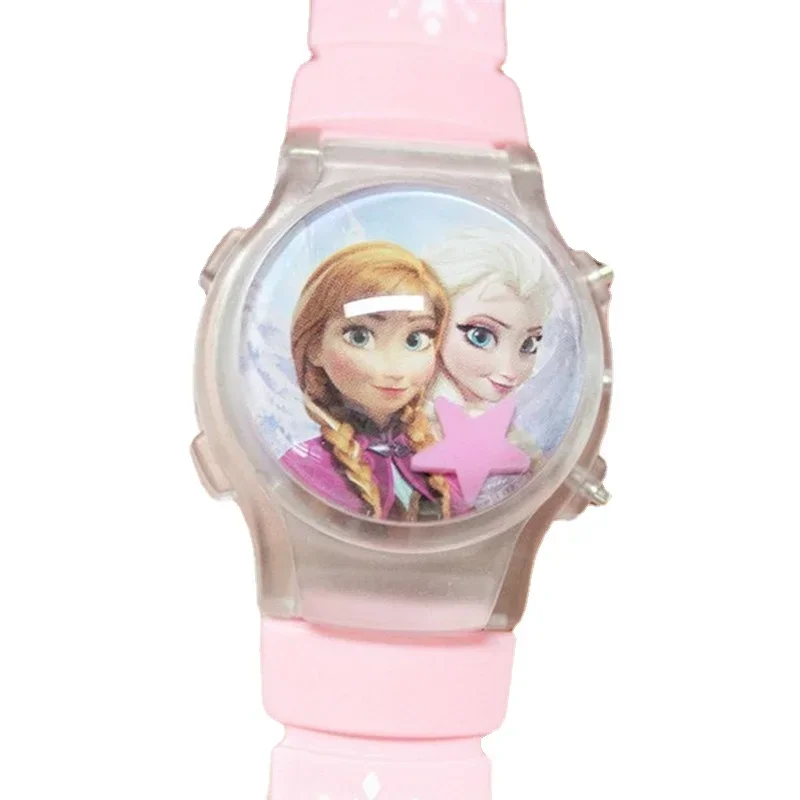 Frozen Spiderman Childrens Watch Fashion Cute LED Flash Silicone Digital Watch for Kids Girls Boy Cartoon Watches Toy Gift Clock