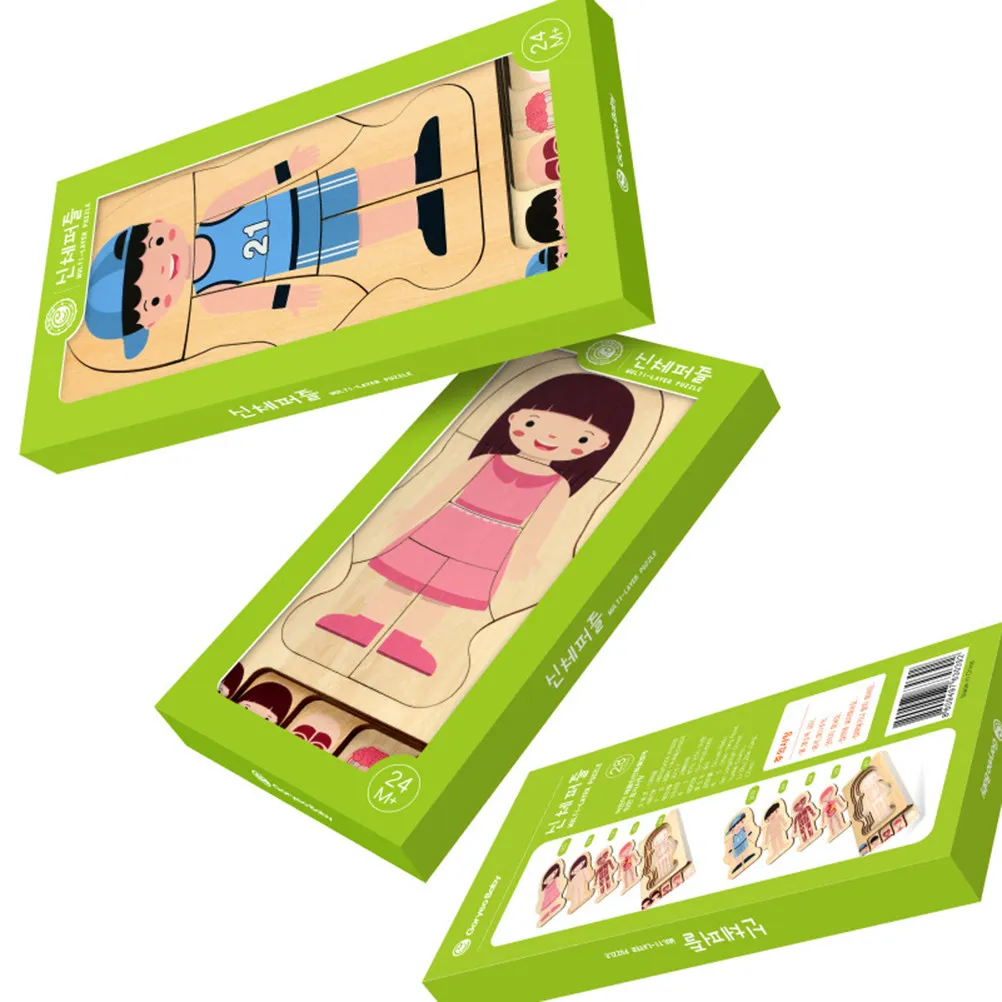 

1Pcs Body Constitution Puzzle Wooden Educational Multilayer for Kids Cognitive Development Muscle Exercise Hand Eye Coordination