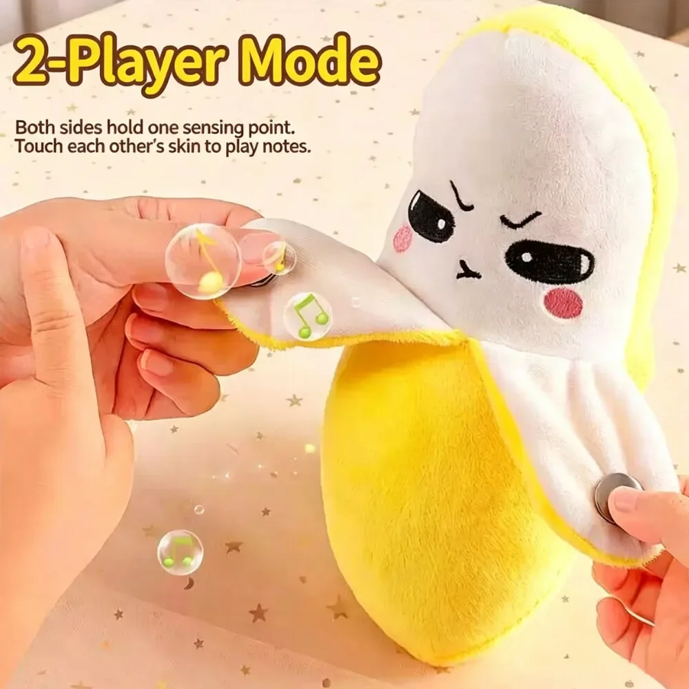 *^*Fruit Sensing Metronome Banana Strawberry doll Induction Beat Plush Toy Creative Design Sense Touch Beat Interest Music