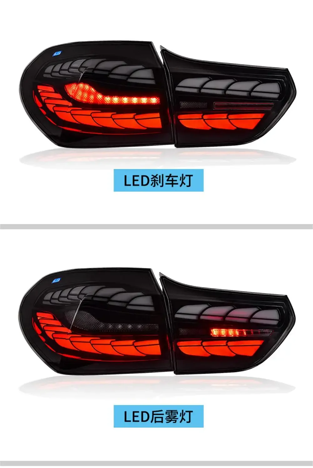 For BMW 1 Series Tail Light Assembly 2016-2022 F52 Modified LED Dragon Scale Model Dynamic Running Water Turning Tail Lights