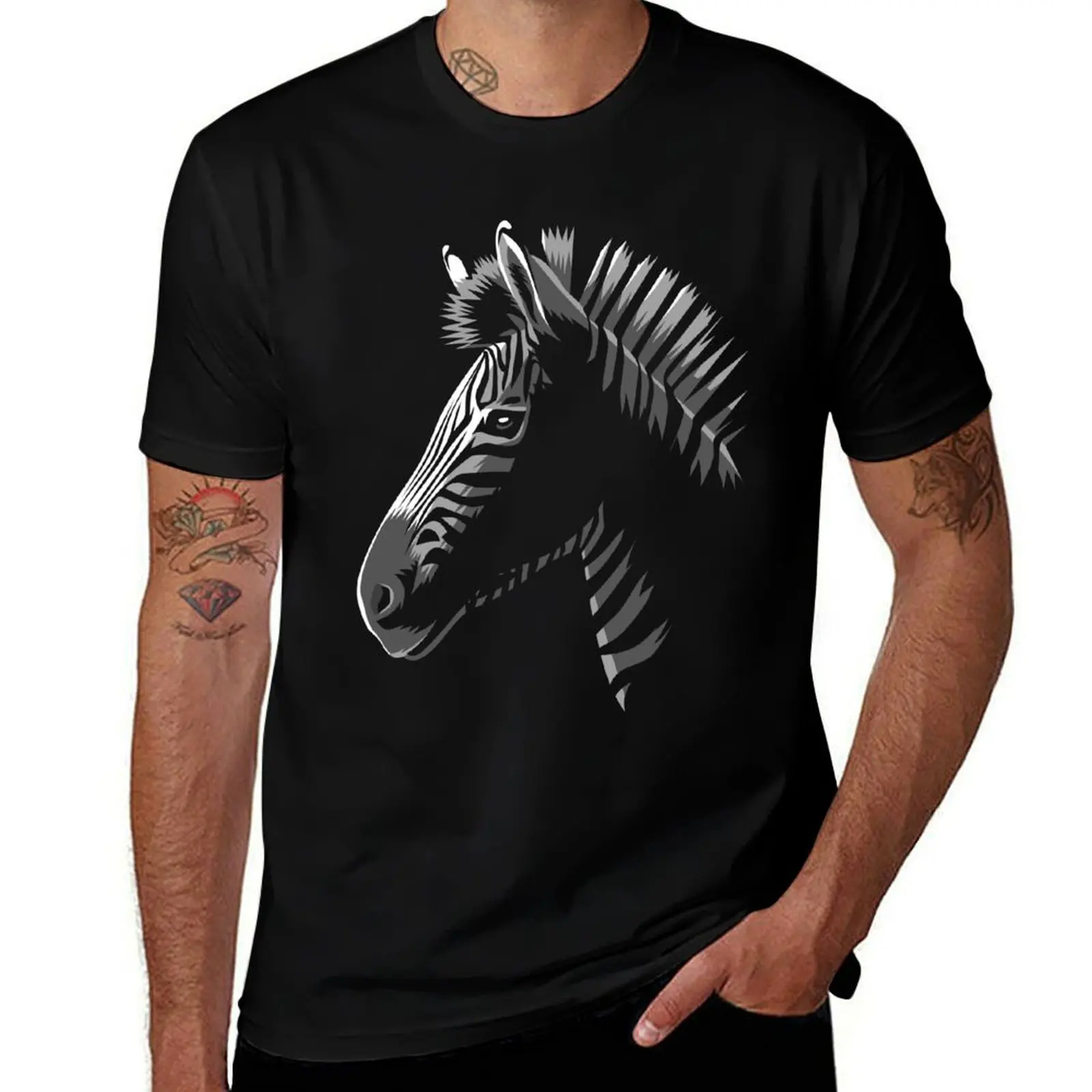 zebra shadow T-Shirt Simple Trendy Casual T-Shirt