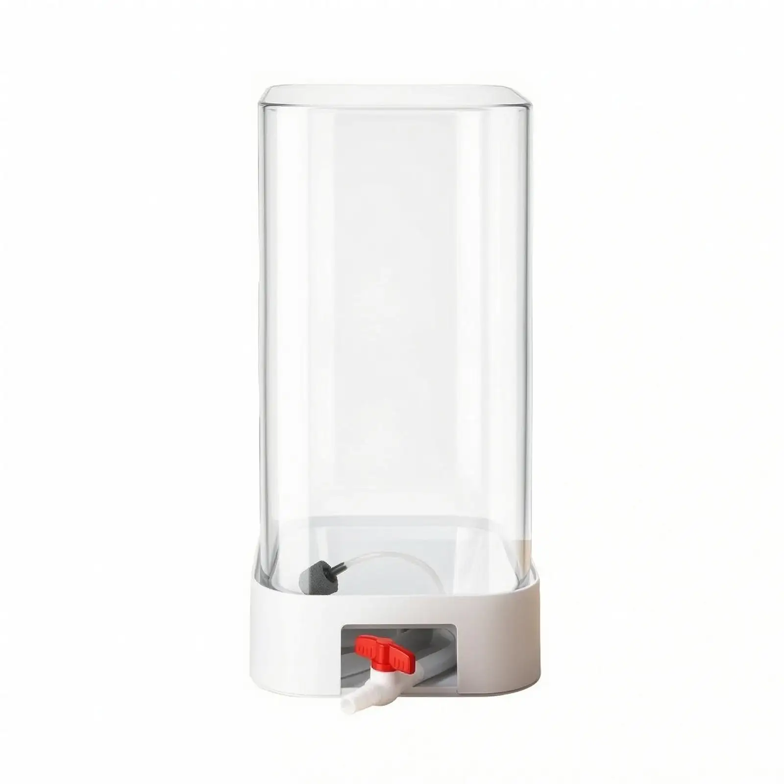 Clear Square Aquarium Tank with White Base and Planting Basket for Betta Fish Desktop Miniature Glass Fish Habitat Home Office