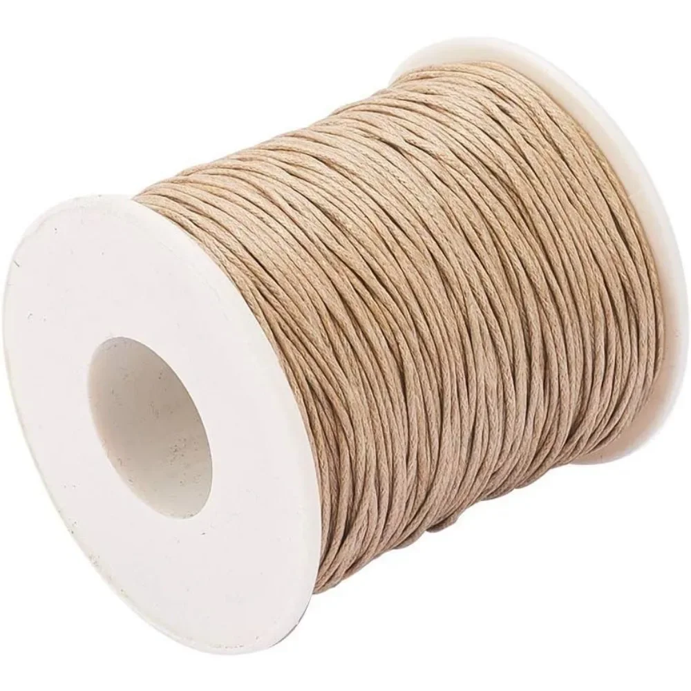 100 jardów woskowanego sznurka bawełnianego, woskowana nić bawełniana 1 mm woskowany sznurek do tworzenia biżuterii Bransoletka Macrame