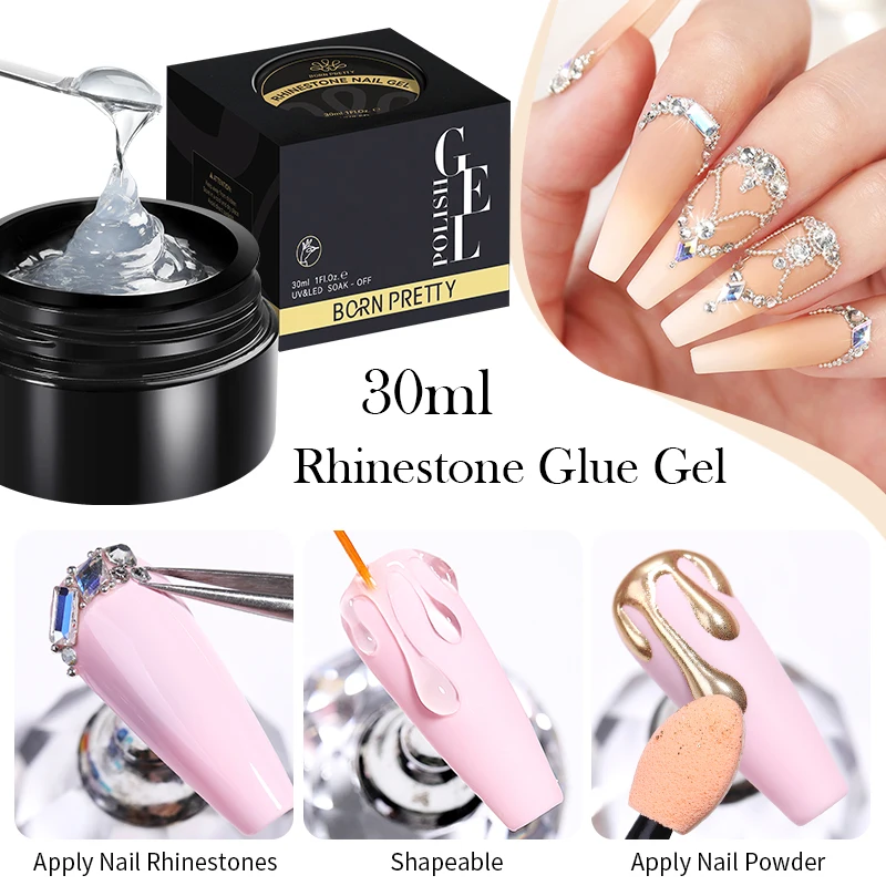 BORN PRETTY 30ml Rubber Base Gel Crystal Transparent Gel Varnish Reinforce Gel Keep Nail C Arc UV Construction Gel 30ml