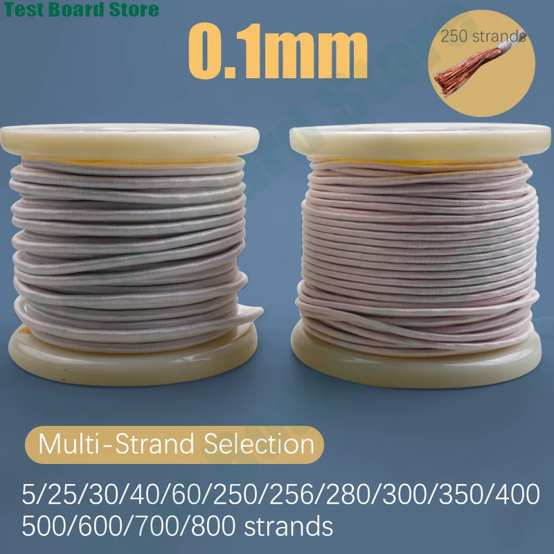 1Pce 0.1mm multi strand polyester yarn wrapped, braided and twisted wire mining machine antenna 5/25/30strands  100M/10M/1M