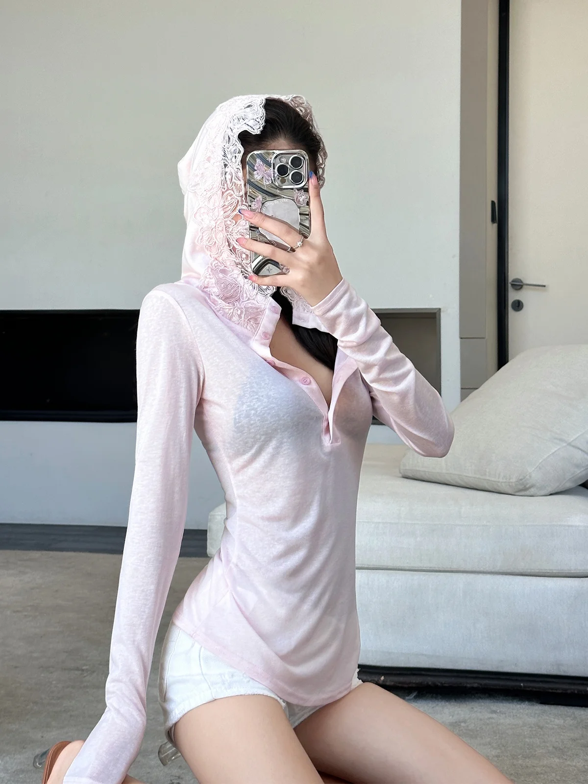 Ruffle Sleeveless Long Sleeve T-Shirt Women's Summer Design Sensation Spicy Girl Sun Protection Slim Fit Hoodie Top
