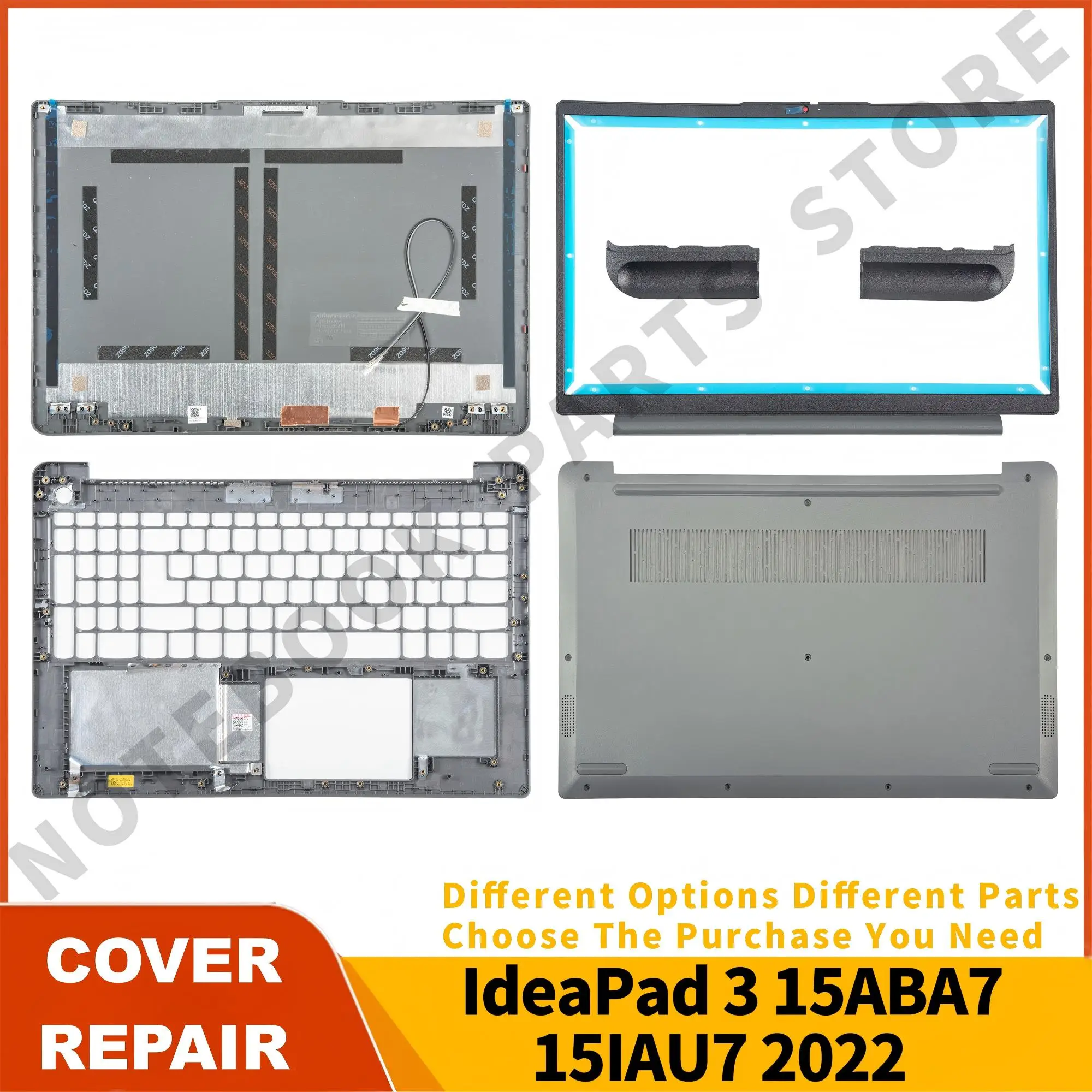 

Деталь для ноутбука Ideapad 3 15IAU7 15ABA7 2022, задняя крышка ЖК-дисплея, передняя панель, упор для рук, нижняя часть корпуса, замена JS578