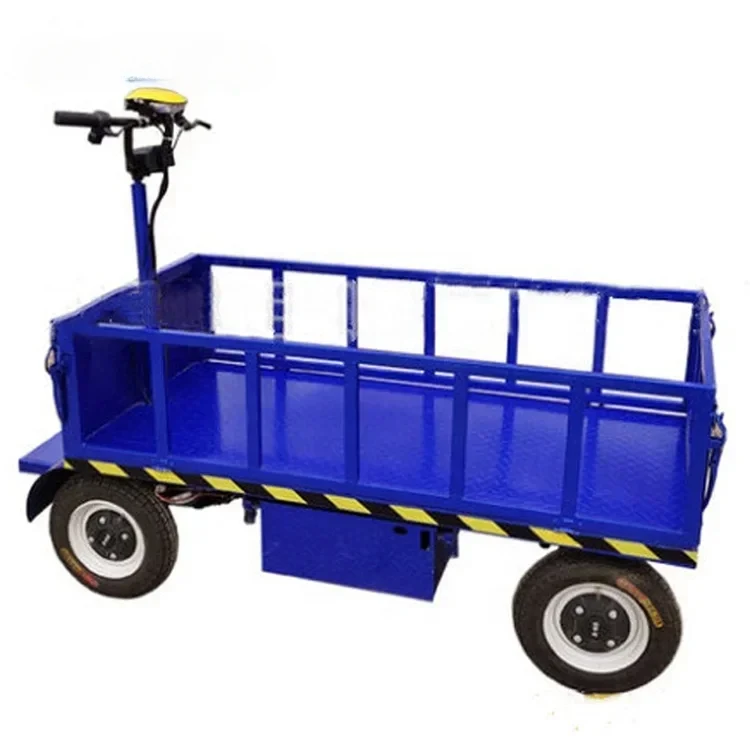 Hot Selling 4 Wheels Electric Trolley 800kg 1000kg Heavy  Cargo Truck Mini  Steel Flat Trolley