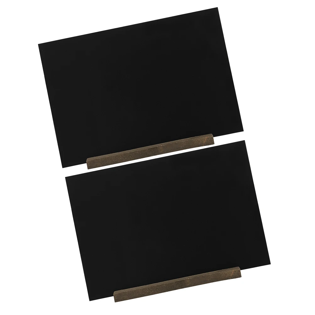 

2Pcs Wooden Display Board Mini Tabletop Chalkboard Signs Base for Food Menu Kitchen Decor Reusable Double Sided Blackboard