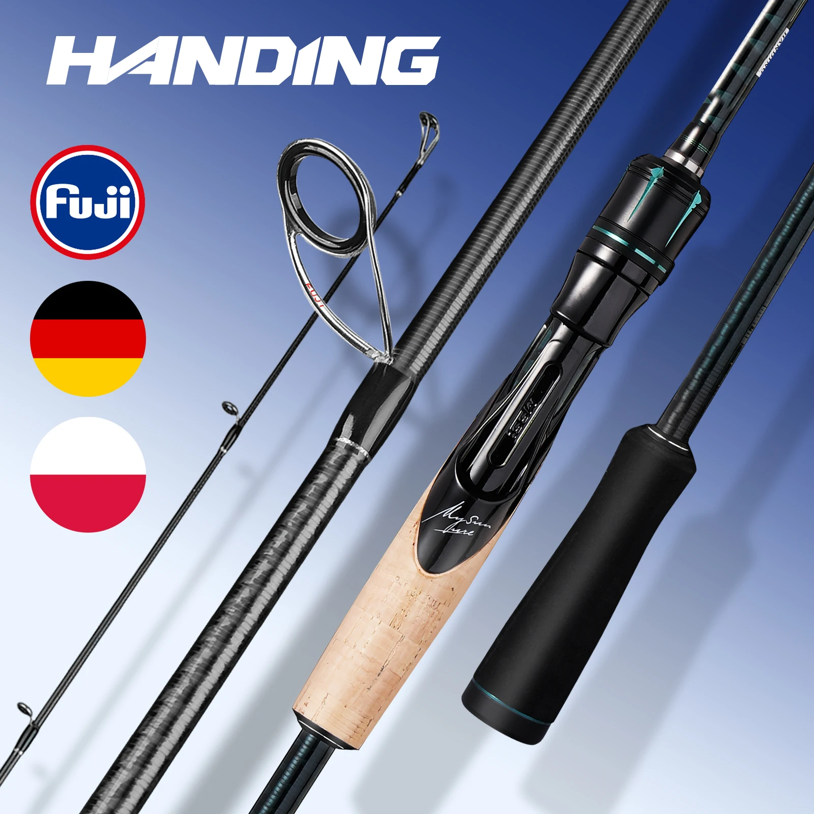 【From Poland】HANDING Magic L Fishing Rods 1.98-2.44m Fishing Rod MF/F Action 1.5-40g Lure Weight Rods for All-round Fishing