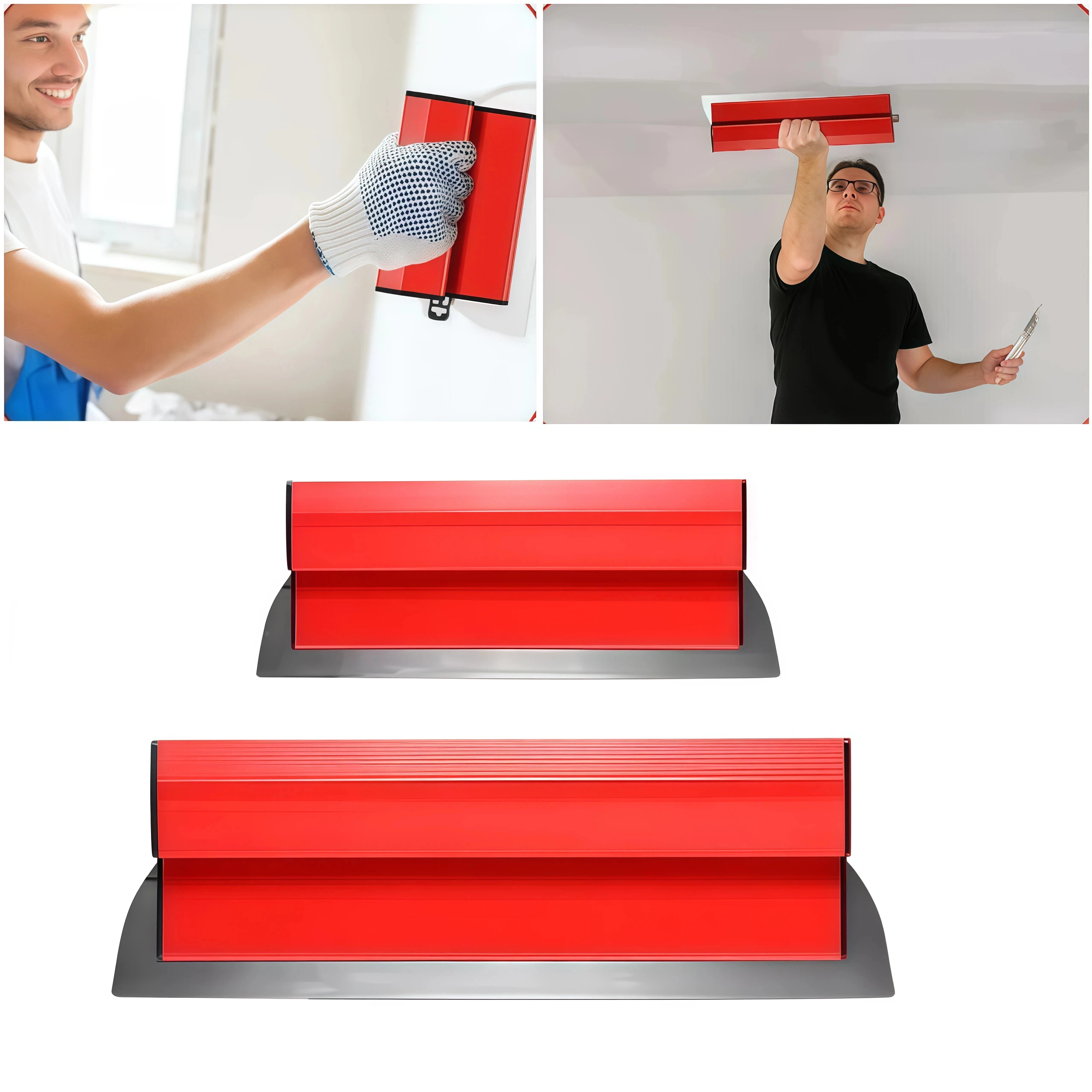 Durable Wall Trowel Smooth Surface 25cm/40cm Putty Scraper Paint Finishing Smoothing Knocking off Knife for Wall Preparation