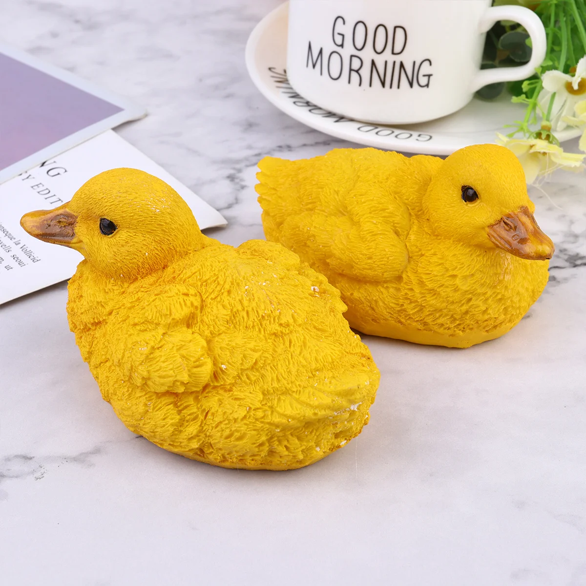 

1Pair Decoration Resin Craft Durable Landscape Ornament Desktop Garden Balcony Courtyard Decoration