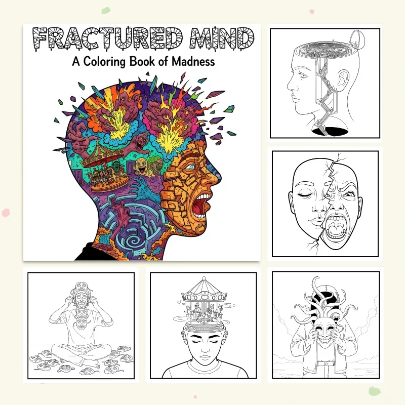 Broken Mind Coloring Book, Thick Paper, Adult Graffiti Coloring Notebook, New Hot Cross-border Factory Supply