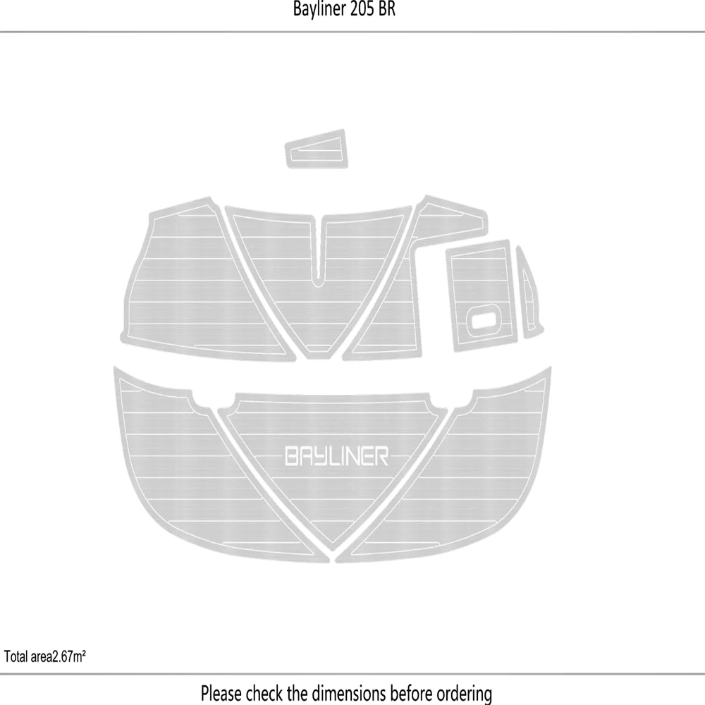 

Bayliner 205 BR swimming platform 1/4” 6mm EVA Faux TEAK deck FLOOR Non-slip mat SeaDek MarineMat Gatorstep Style Self Adhesive