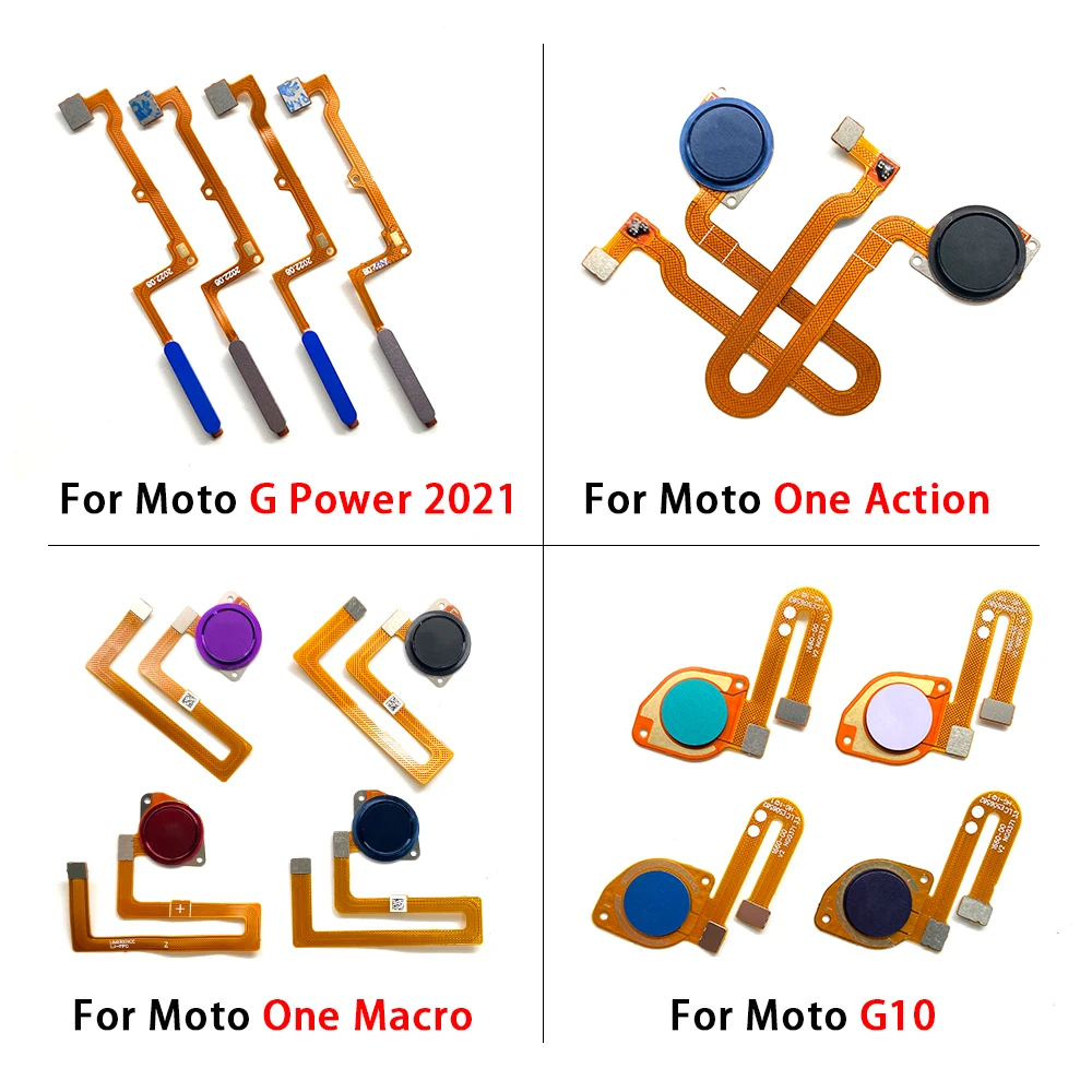 Home Button FingerPrint Touch ID Sensor Flex Cable Ribbon Replacement Parts For Moto One Action Macro G10 G Power 2021