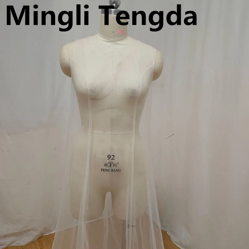 Mingli Tengda Tulle Perspective Shawl Two Piece Cloak with Hat Custom Made Jacket  Collar Shrug Long Sleeves Wedding  Bolero