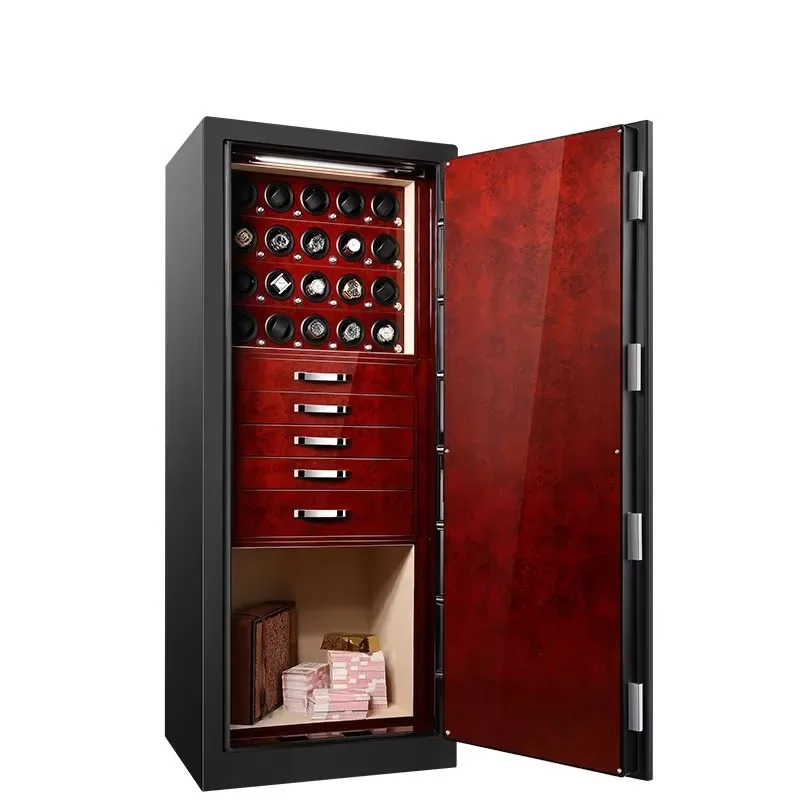 【Fashionable】Hot Sale Mechanical Safe Deposit Box 5/10/12/20/24/40/60 Watches Winder with Jewelry Drawer