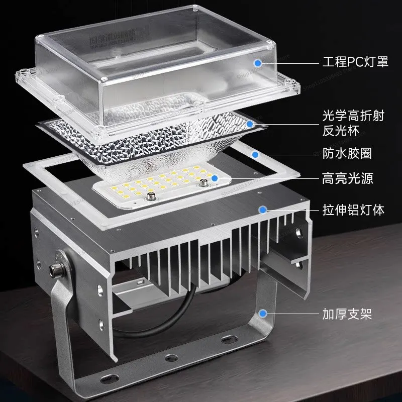 For LED Floodlight 100W Super Bright 200W Outdoor Waterproof Spotlight Outdoor Stadium Square Lighting