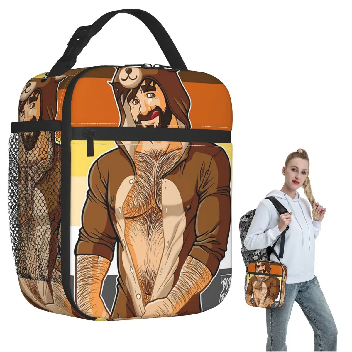 Adam Likes Teddy Bears - Bear Pride Insulated Lunch Bag for Women Kids Leakproof Food Boxes Thermal Lunch Box Tote