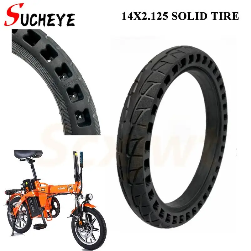 

Горячая распродажа: 14-дюймовая цельнолитая шина 14x2.125 для складного велосипеда, непрокалываемая, для замены, для велоспорта